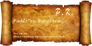 Padács Karolina névjegykártya